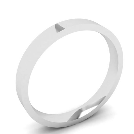 Flat 3 mm Wedding Ring in 18K Gold,  Enlarge image 4
