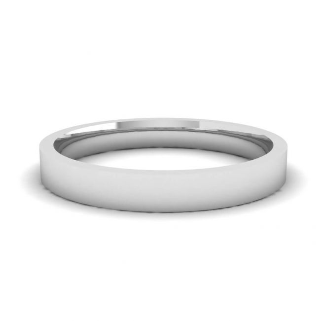 Flat 3 mm Wedding Ring in 18K Gold
