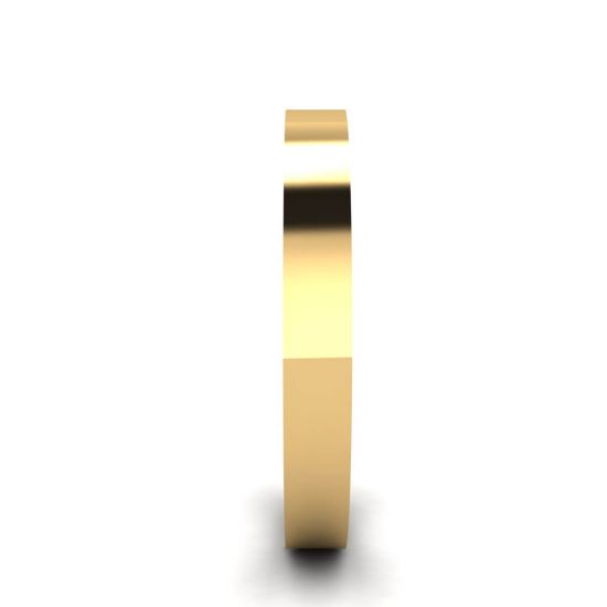 Flat 3 mm Wedding Ring in 18K Yellow Gold,  Enlarge image 3