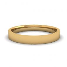 Flat 3 mm Wedding Ring in 18K Yellow Gold