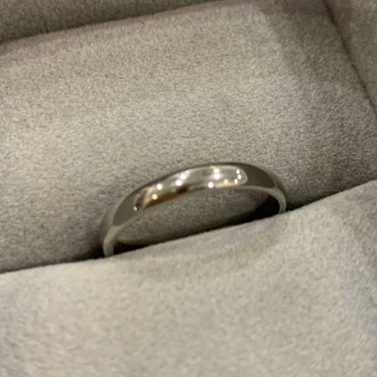 Flat 4 mm Wedding Ring in 18K White Gold