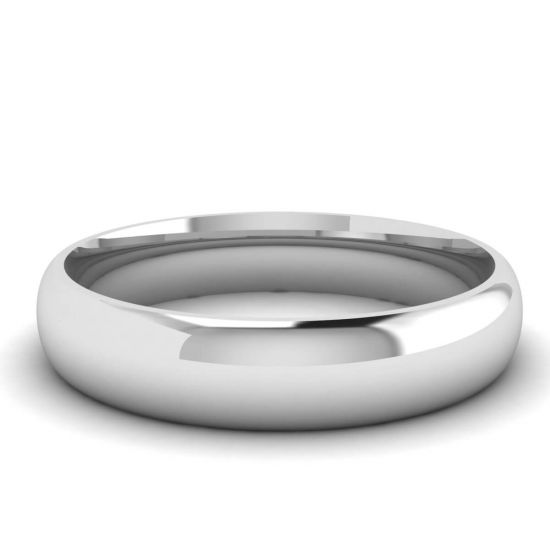 Classic 4 mm Wedding Ring in 18K White Gold, Enlarge image 1