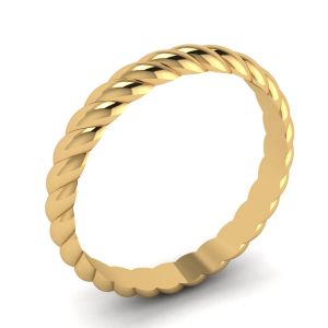 Rope Wedding Ring in 18K Yellow Gold - Photo 3