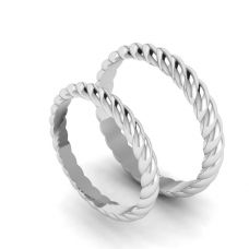 Rope Wedding Ring in 18K White Gold