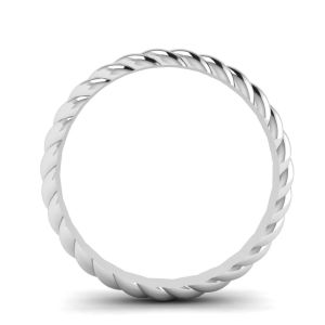 Rope Wedding Ring in 18K White Gold - Photo 1
