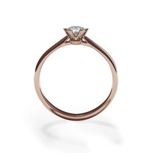 Crown diamond 6-prong engagement ring in rose gold - Photo 1