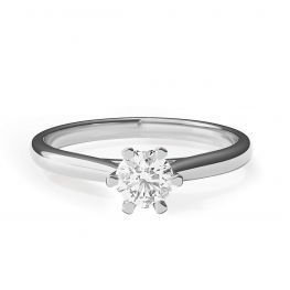 Crown diamond 6-prong engagement ring