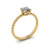 Round Diamond Solitaire on Beaded Ring in Yellow Gold, Image 4