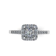 Princess-Cut Floating Halo Diamond Engagement Ring