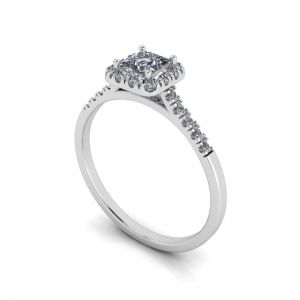 Halo Princess Cut Diamond Ring - Photo 3