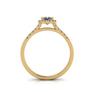 Halo Princess Cut Diamond Ring in Yellow Gold - Photo 1