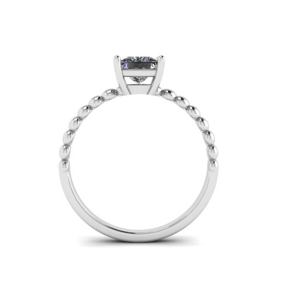 Bearded Ring with Princess Cut Diamond,  Enlarge image 2