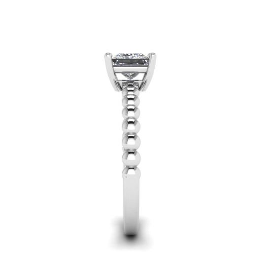Bearded Ring with Princess Cut Diamond,  Enlarge image 3