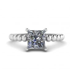 Bearded Ring with Princess Cut Diamond