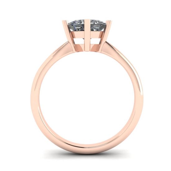 Rhombus Princess Cut Diamond Solitaire Ring Rose Gold,  Enlarge image 2