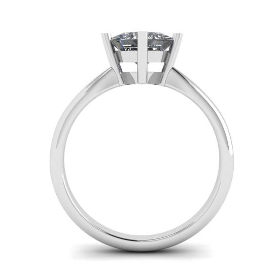 Rhombus Princess Cut Diamond Solitaire Ring White Gold,  Enlarge image 2