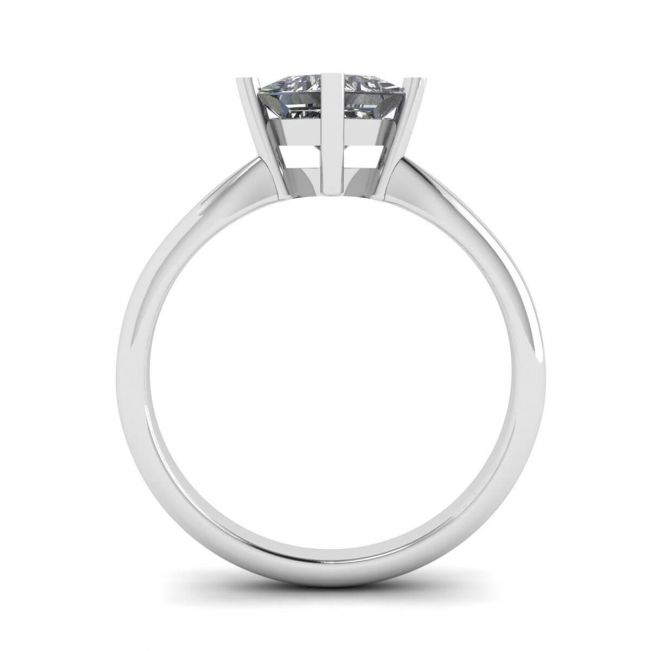 Rhombus Princess Cut Diamond Solitaire Ring White Gold - Photo 1