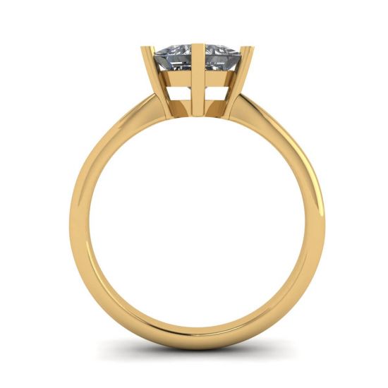 Rhombus Princess Diamond Solitaire Ring Yellow Gold,  Enlarge image 2