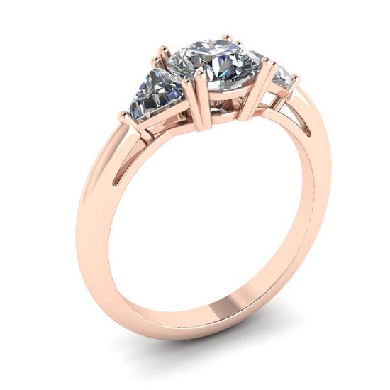 Three Diamond Ring in 18K Rose Gold,  Enlarge image 4
