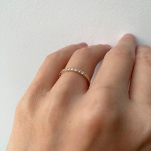 15 Diamonds Eternity Yellow Gold Ring - Photo 2