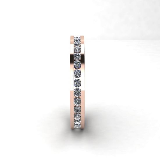 Channel Setting Eternity Diamond Ring Rose Gold,  Enlarge image 2