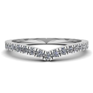 Curved Diamond Eternity Band White Gold