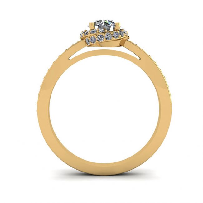 Golden Ring with Diamonds - Photo 1