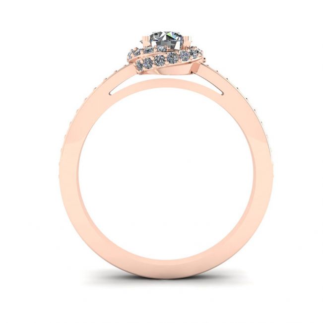 Rose Gold Ring with Diamonds - Photo 1
