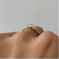 Mixed Rose and White Gold Ring with Princess Diamond