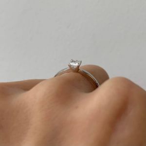 Mixed Rose and White Gold Ring with Princess Diamond