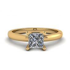 Mixed Gold Engagement ring with Princess Diamond