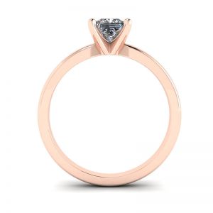 Mixed Rose and White Gold Ring with Princess Diamond - Photo 1