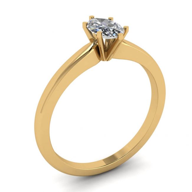 6-Prong Marquise Diamond Ring in 18K Yellow Gold - Photo 3