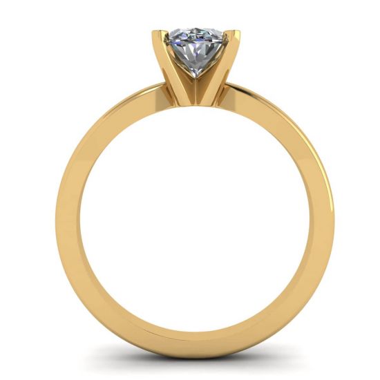 Oval Diamond Ring in 18K Yellow Gold,  Enlarge image 2