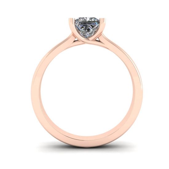 18K Rose Gold Ring with Princess Cut Diamond,  Enlarge image 2