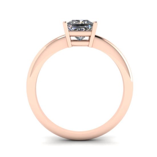 Princess Cut Simple Solittaire Ring in Rose Gold,  Enlarge image 2