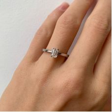 Emerald Cut Diamond Ring in Futuristic Style