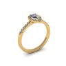 Halo Diamond Pear Shape Ring in 18K Yellow Gold, Image 4