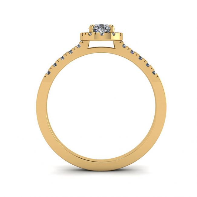 Halo Diamond Pear Shape Ring in 18K Rose Gold - Photo 2