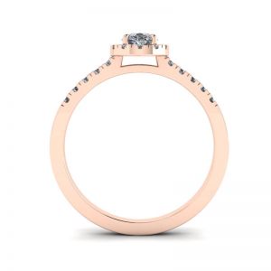Halo Diamond Pear Shape Ring in 18K Rose Gold - Photo 3