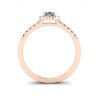Halo Diamond Pear Shape Ring in 18K Rose Gold, Image 4