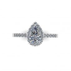 Halo Diamond Pear Cut Ring