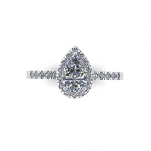 Halo Diamond Pear Cut Ring