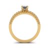 18K Yellow Gold Ring with Emerald Cut Diamond, Image 2