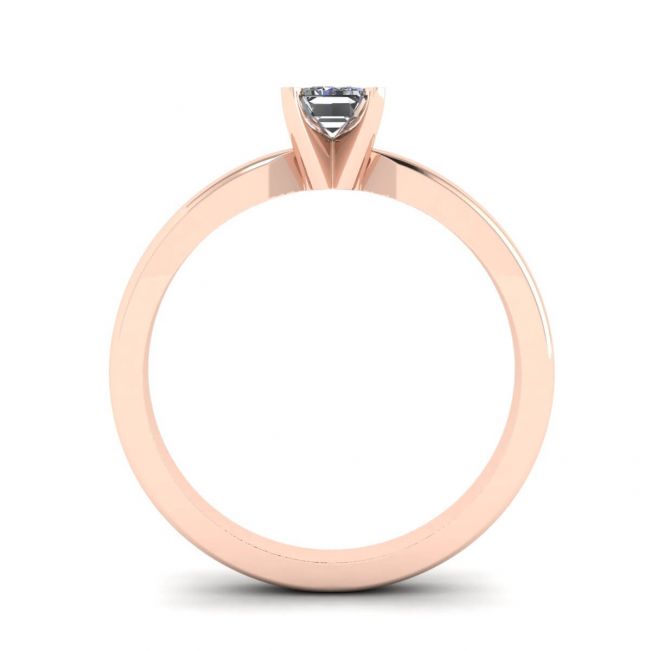 Rectangular Diamond Ring in White-Rose Gold - Photo 1