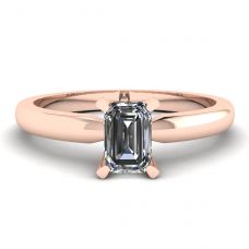 Rectangular Diamond Ring in White-Rose Gold