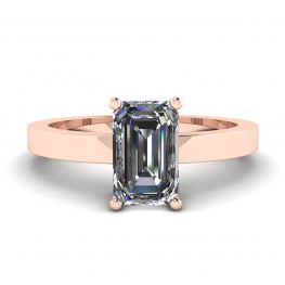 Rectangular Diamond Ring Rose Gold