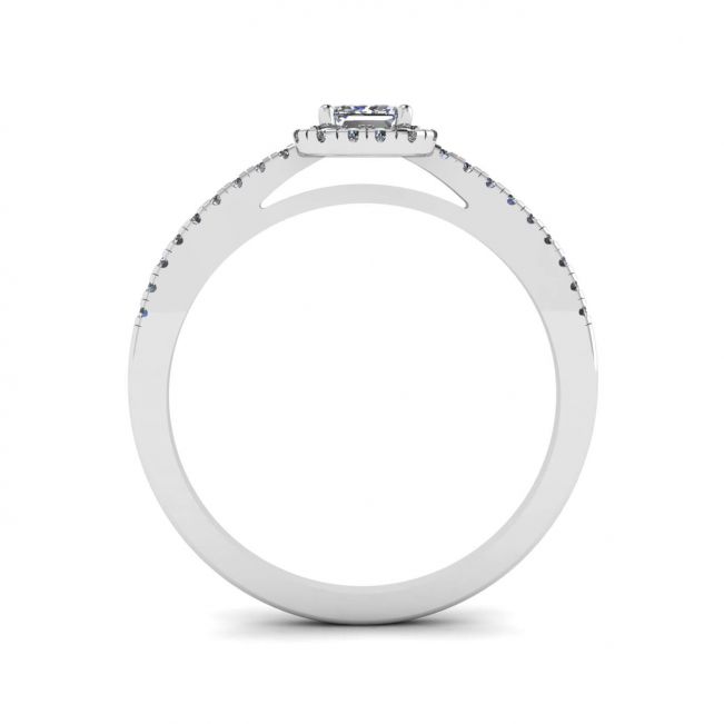 Emerald Cut Diamond Ring with Halo - Photo 1