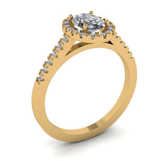 Oval Diamond Ring Yellow Gold,  Enlarge image 4