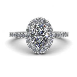 Oval Diamond Ring White Gold